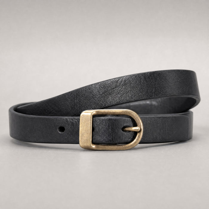 Baird Slim Full-Grain Leather Belt in Black