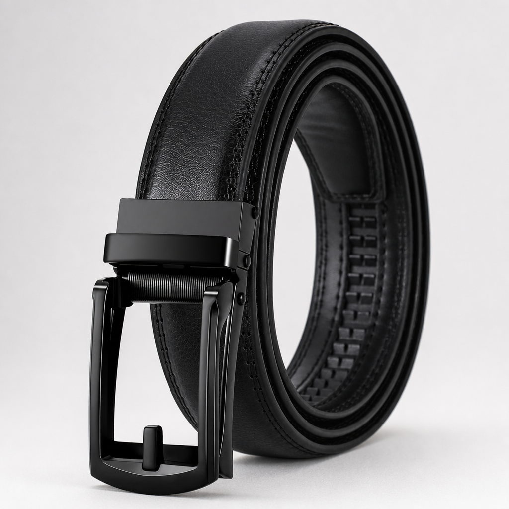 Carthage Full-Grain Leather Belt in Onyx Gloss
