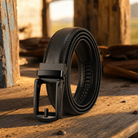 Alpine Full-Grain Leather Belt in Onyx Polished
