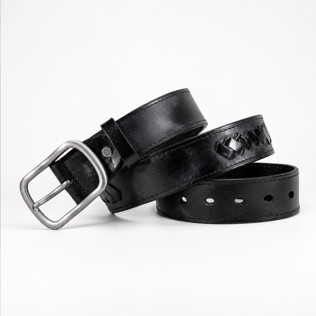Cuero Full-Grain Leather Belt in Jet Black