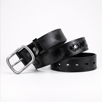 Cuero Full-Grain Leather Belt in Jet Black