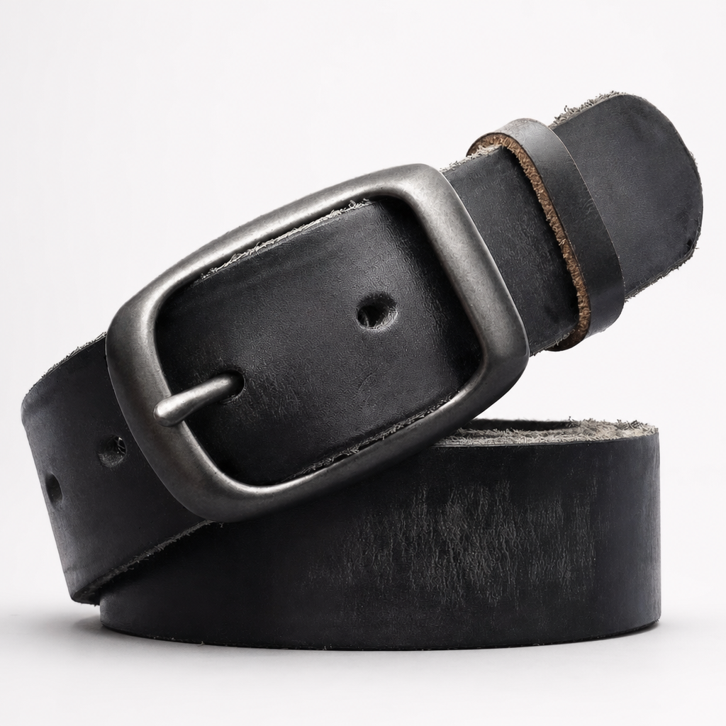 Kingsville Full-Grain Leather Belt in Onyx Black