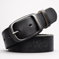 Kingsville Full-Grain Leather Belt in Onyx Black