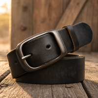 Boerne Full-Grain Leather Belt in Onyx Black
