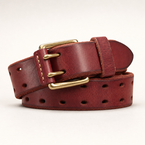 Boerne Full-Grain Leather Belt in Burgundy