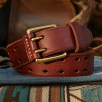 Terlingua Full-Grain Leather Belt in Burgundy