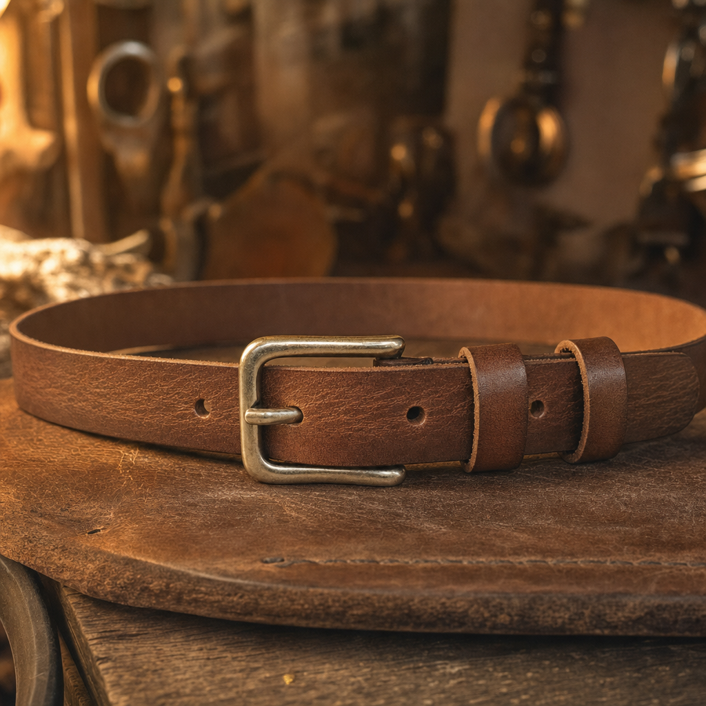 Seguin Premium Full-Grain Leather Belt in Chestnut