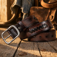Hico Full-Grain Leather Belt in Chocolate Brown