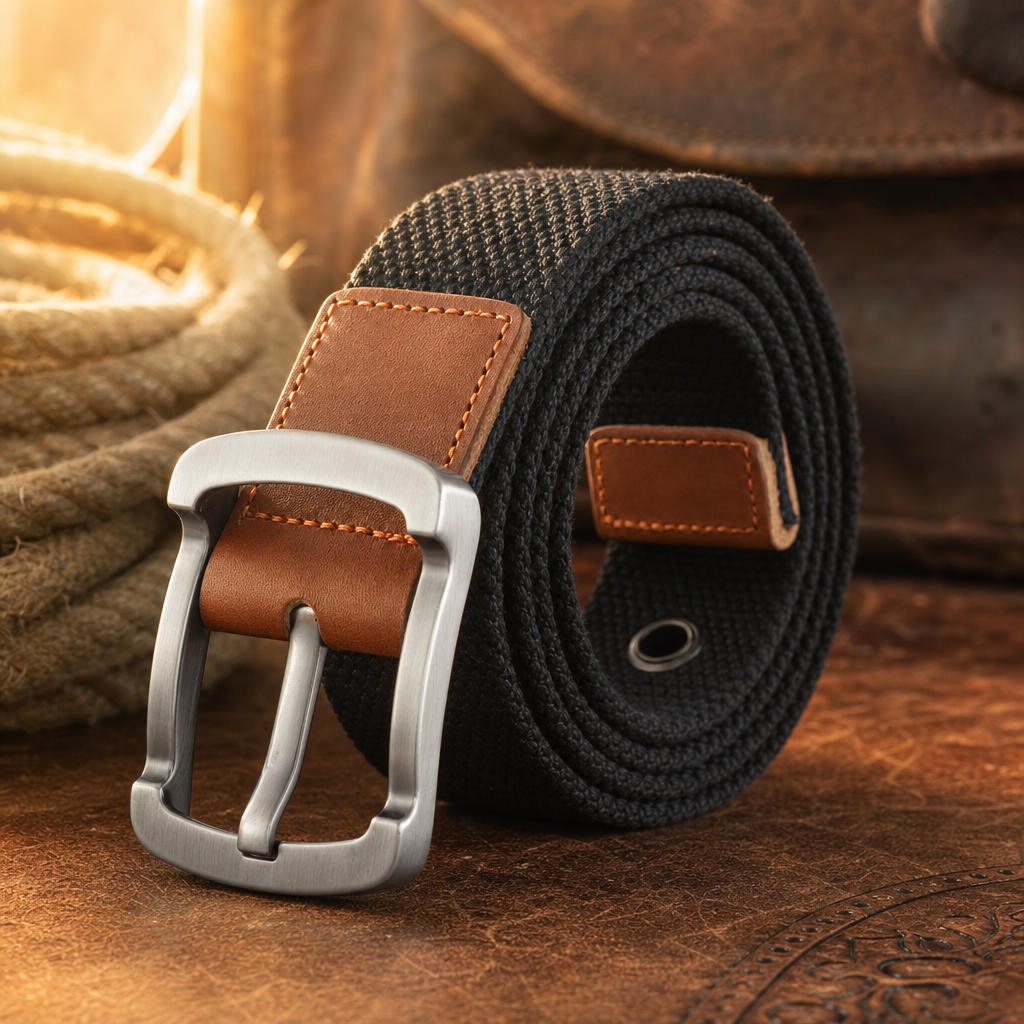 Gruene Canvas Belt in Classic Black
