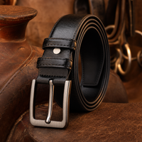 Leakey Full-Grain Leather Belt in Jet Black