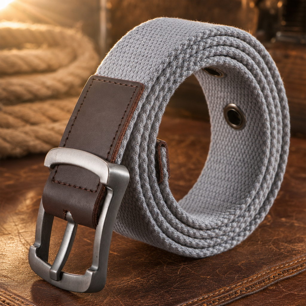 Gruene Canvas Belt in Ash Grey