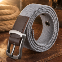 Gruene Canvas Belt in Ash Grey