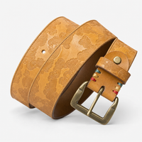 Langtry Full-Grain Leather Belt in Honey Tan