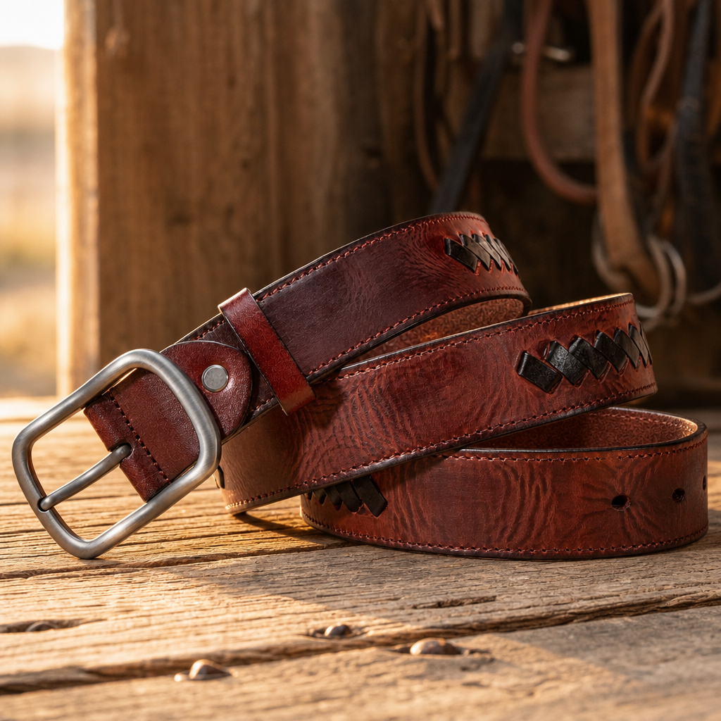 Hico Full-Grain Leather Belt in Chestnut