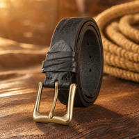 Blanco Full-Grain Leather Belt in Ebony