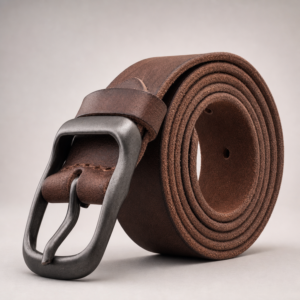 Kingsville Full-Grain Leather Belt in Chestnut Brown
