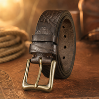 Blanco Full-Grain Leather Belt in Weathered Chestnut