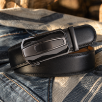 Ranger Comfort Full-Grain Leather Belt in Graphite Black