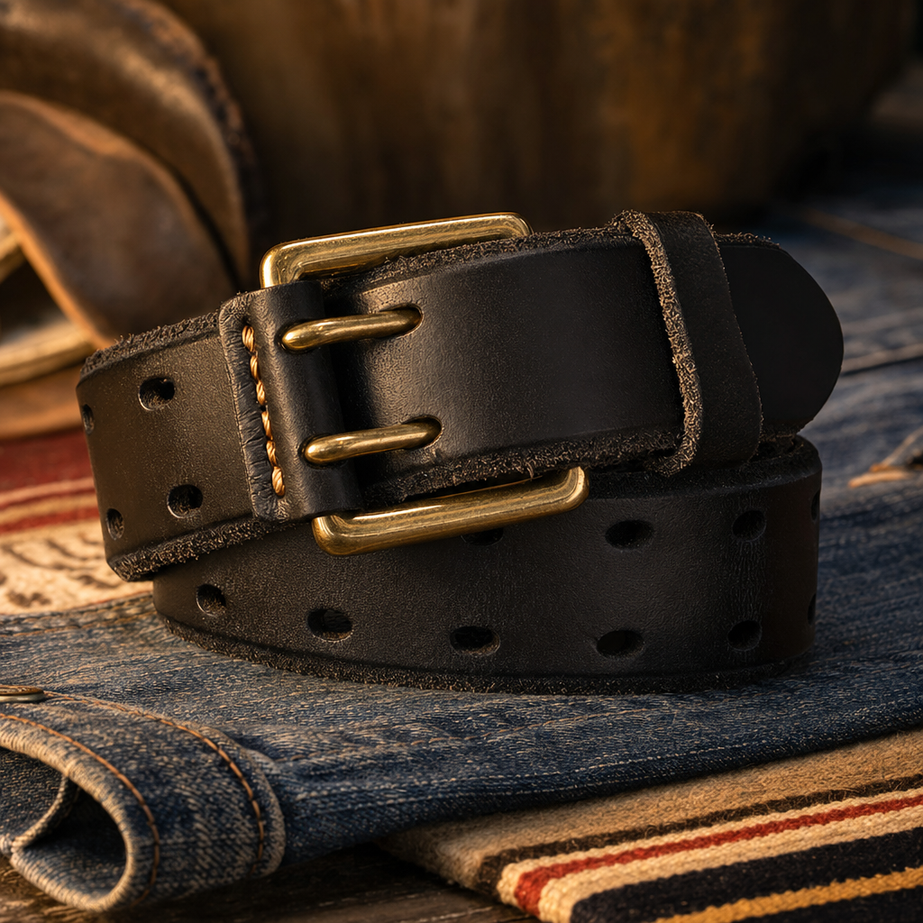 Terlingua Full-Grain Leather Belt in Onyx