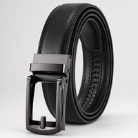 Carthage Full-Grain Leather Belt in Onyx Gunmetal