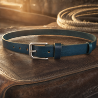 Seguin Premium Full-Grain Leather Belt in Deep Teal