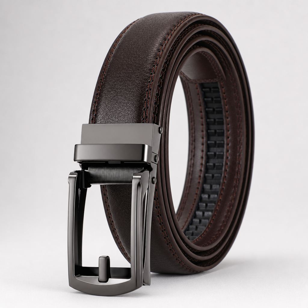 Carthage Full-Grain Leather Belt in Espresso Gunmetal