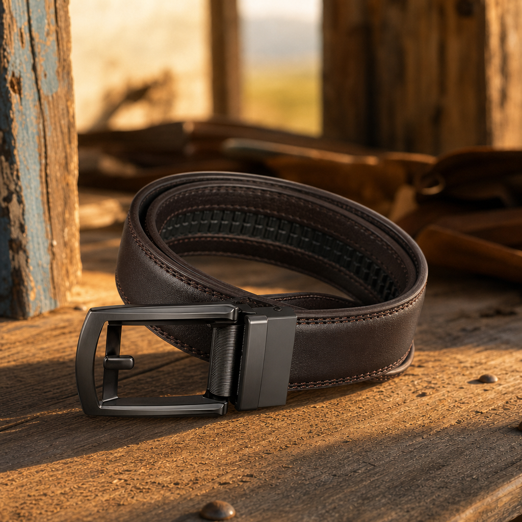 Alpine Full-Grain Leather Belt in Espresso Gunmetal