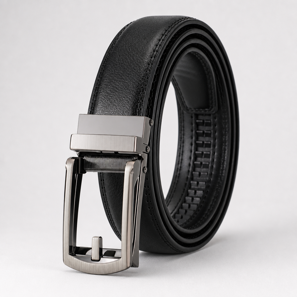 Carthage Full-Grain Leather Belt in Onyx Brushed