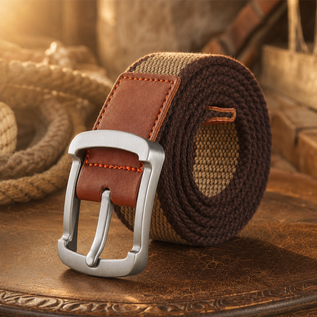 Gruene Canvas Belt in Espresso Brown