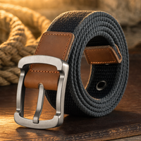 Gruene Canvas Belt in Charcoal