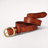 Albany Slim Full-Grain Leather Belt in Chestnut