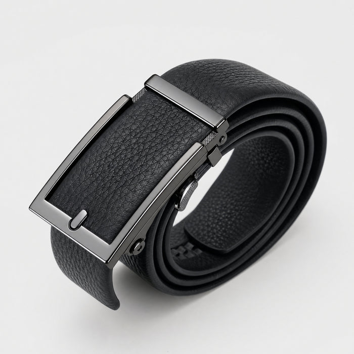 Angelina Dress Full-Grain Leather Belt in Black Gunmetal