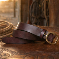 Anson Slim Full-Grain Leather Belt in Brown