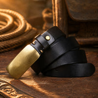 Athens Heavy-Duty Full-Grain Leather Belt in Black