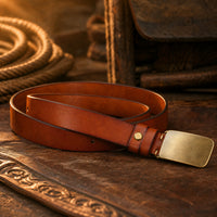 Athens Heavy-Duty Full-Grain Leather Belt in Tan