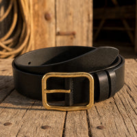 Beeville Full-Grain Leather Belt in Black