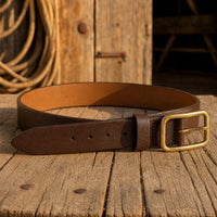 Beeville Full-Grain Leather Belt in Brown