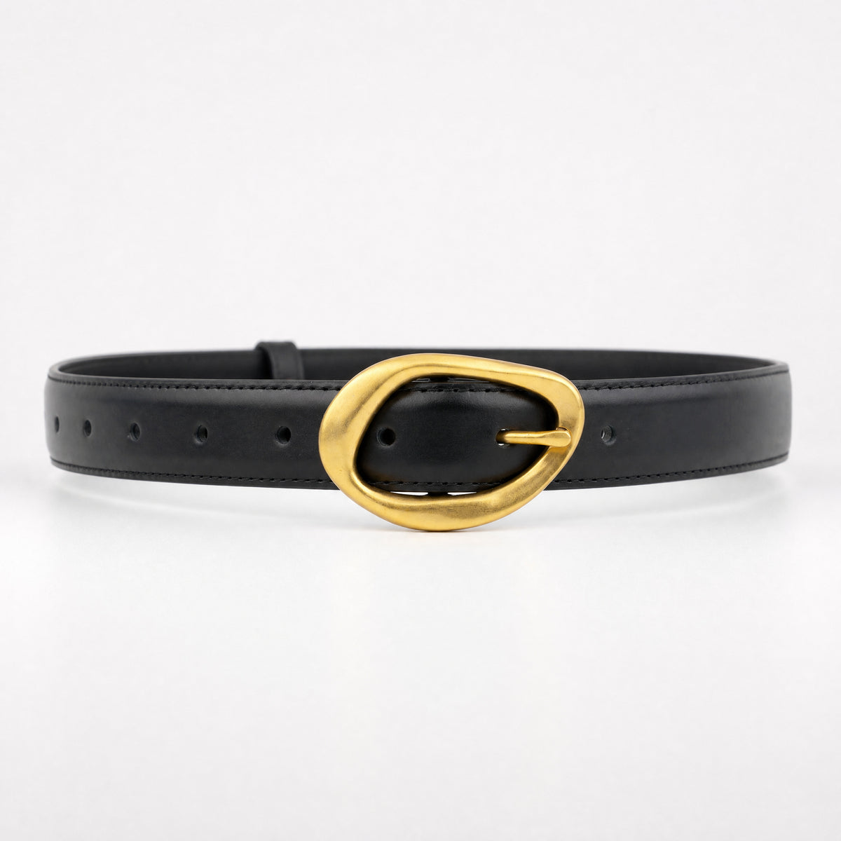 Bertram Full-Grain Leather Belt in Black