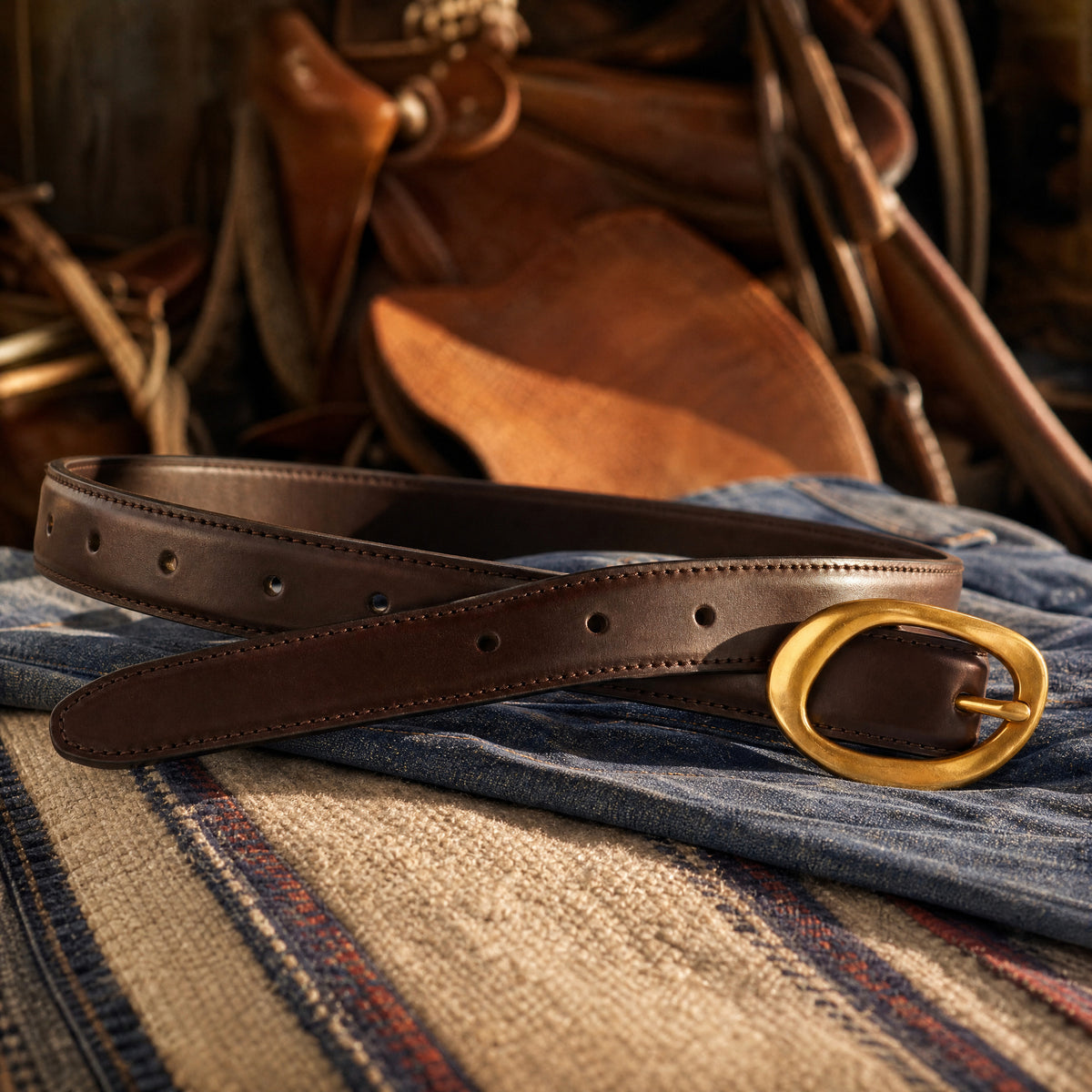 Briggs Full-Grain Leather Belt in Brown