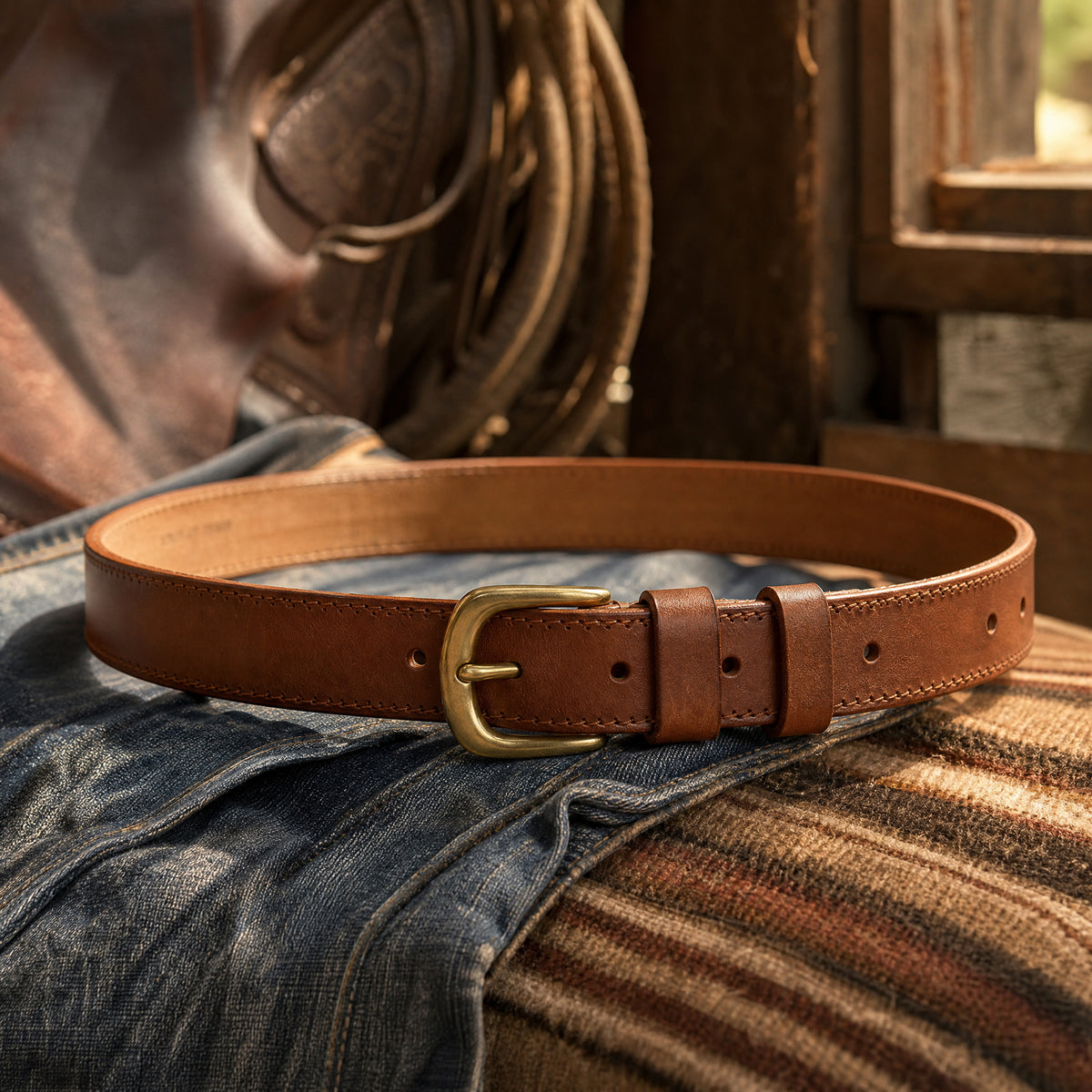 Canadian Slim Full-Grain Leather Belt in Brown
