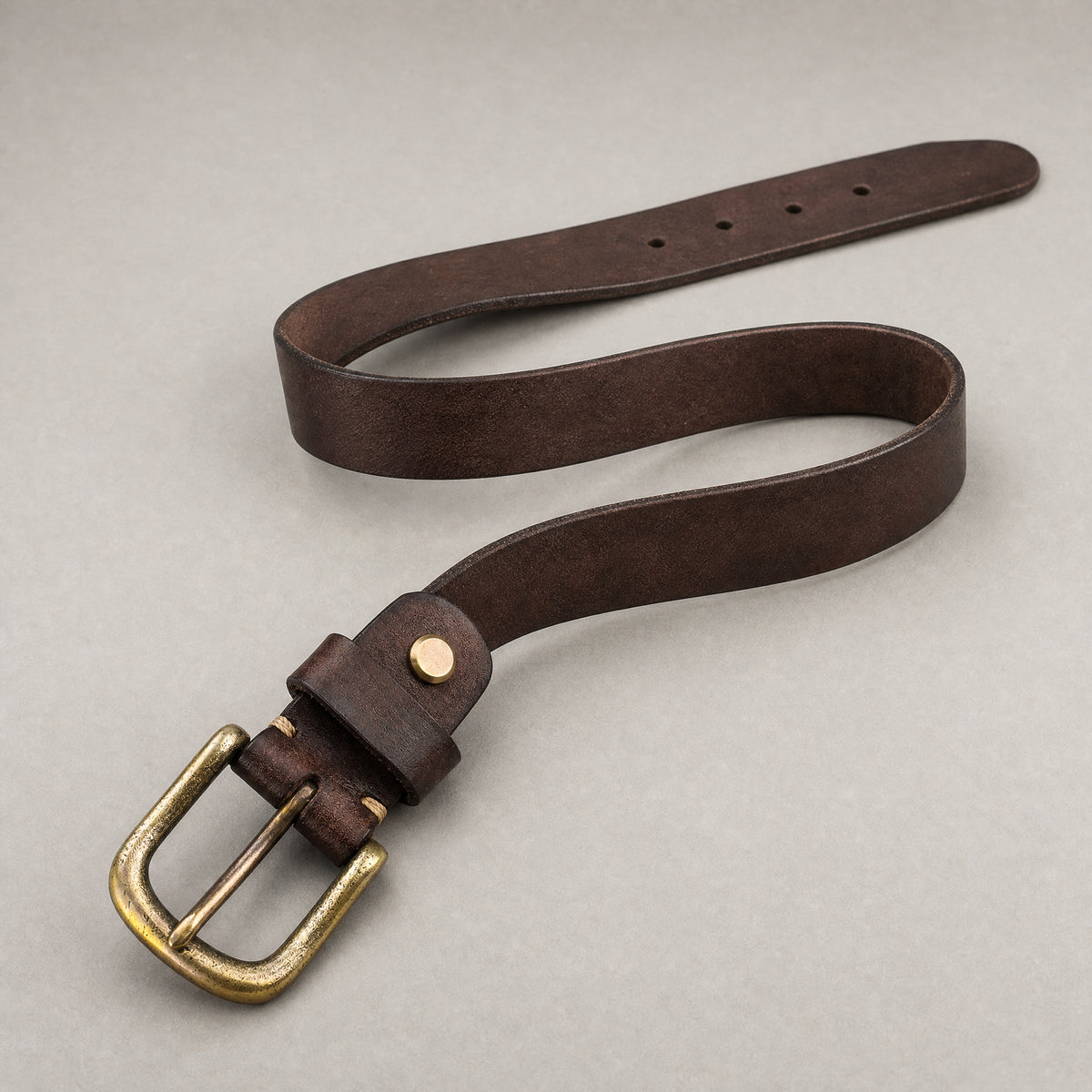 Clarendon Full-Grain Leather Belt in Dark Brown