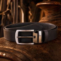 Clarksville Full-Grain Leather Belt in Black