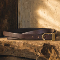 Clyde Slim Full-Grain Leather Belt in Brown