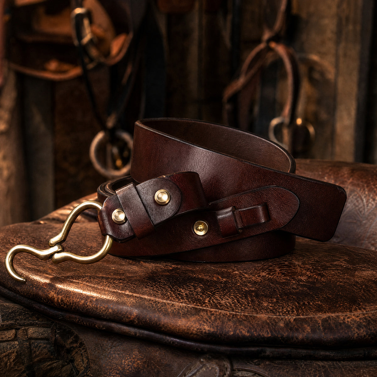 Coleman Heavy-Duty Full-Grain Leather Belt in Dark Brown