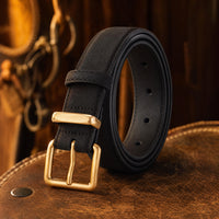 Crockett Dress Full-Grain Leather Belt in Black