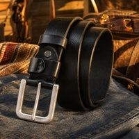 Eddy Full-Grain Leather Belt in Black