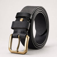 Fayette Heavy-Duty Full-Grain Leather Belt in Black