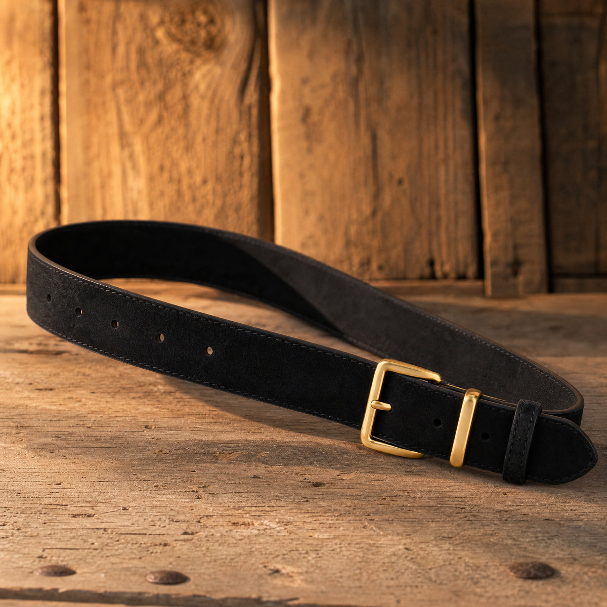 Hebbronville Full-Grain Leather Belt in Black