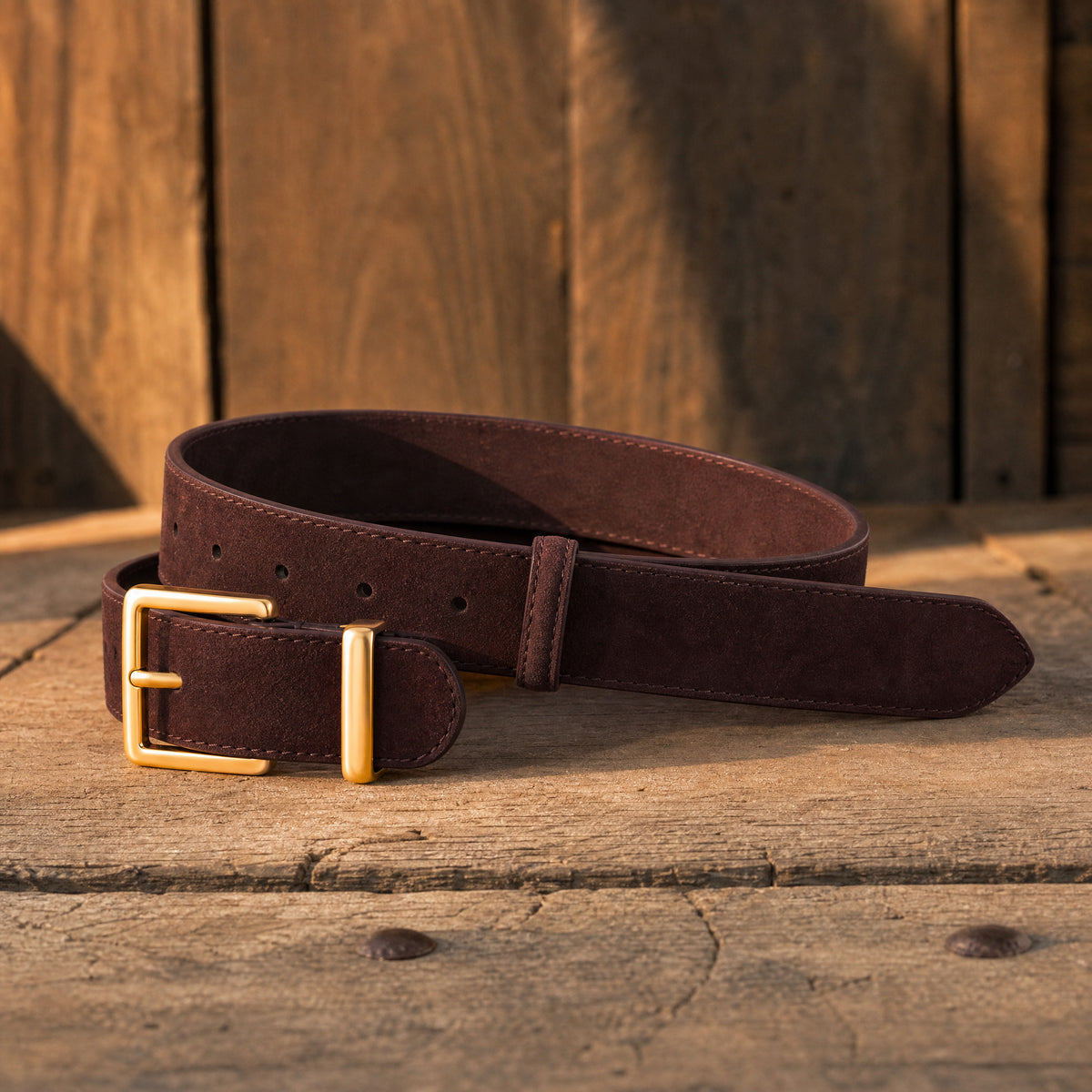 Hebbronville Full-Grain Leather Belt in Dark Brown