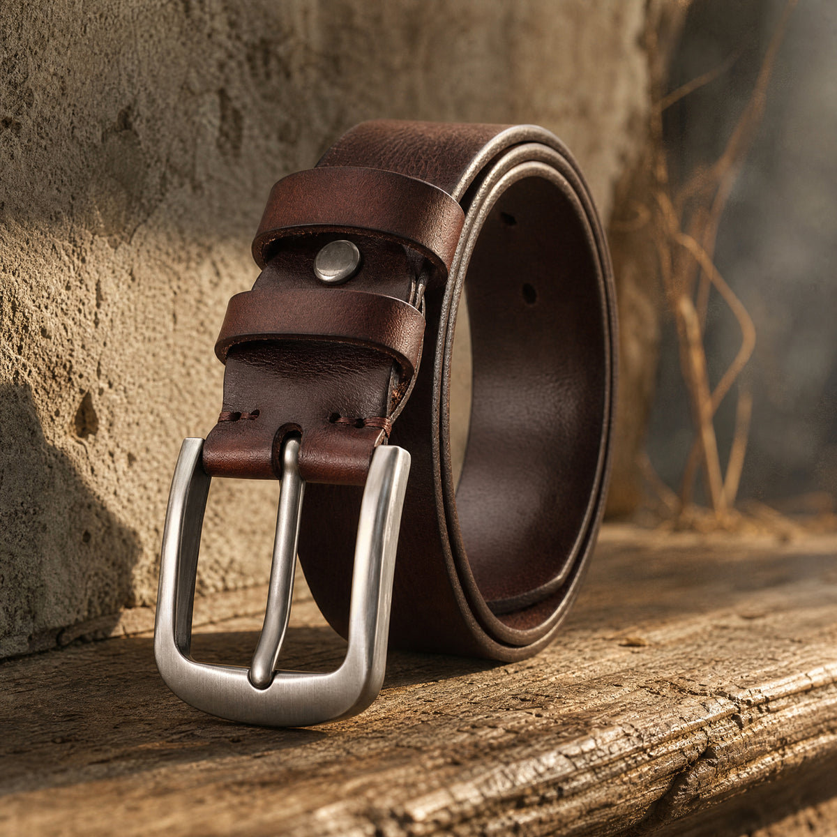 Lott Full-Grain Leather Belt in Brown